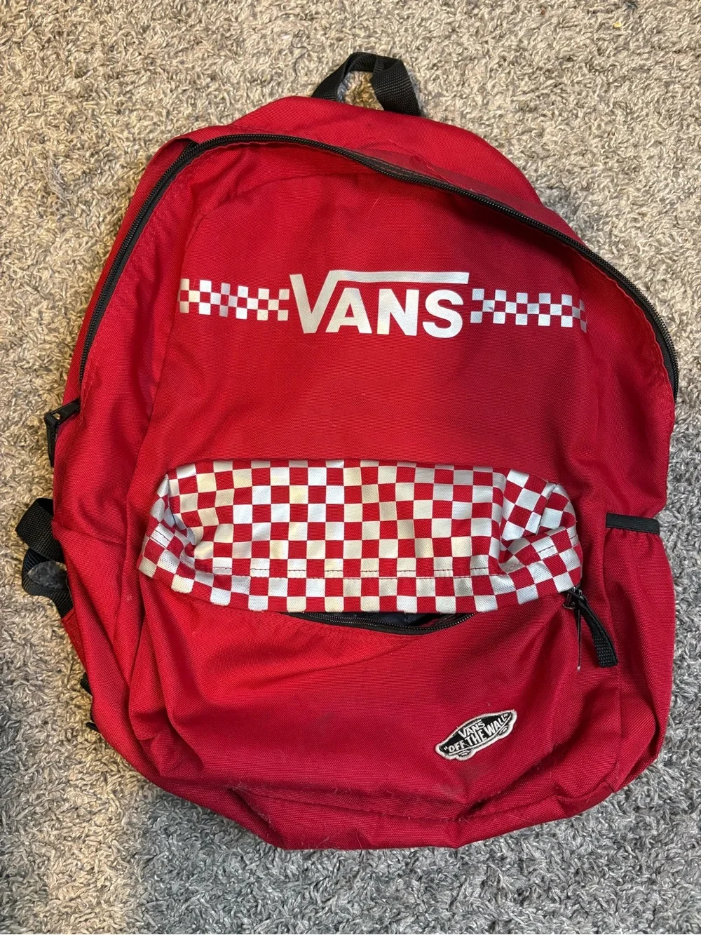 Vans Red and White Checkerboard Backpack